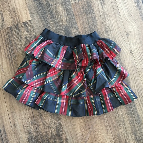 Ralph Lauren ruffled layered Skirt - Red and Black plaid - Picture 1 of 2